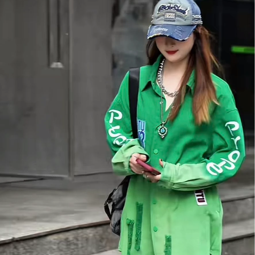 【格言图】秋款466时尚休闲潮流个性衬衫外套印花百搭