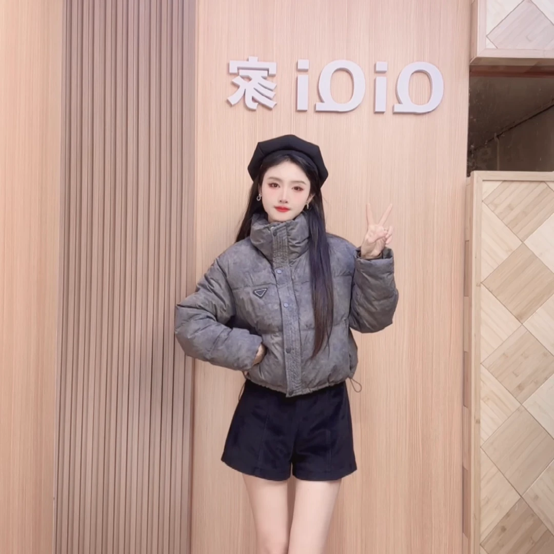 QiQi家 立领小韩版重工扎染酷派减龄2024加厚保暖羽绒棉服外套