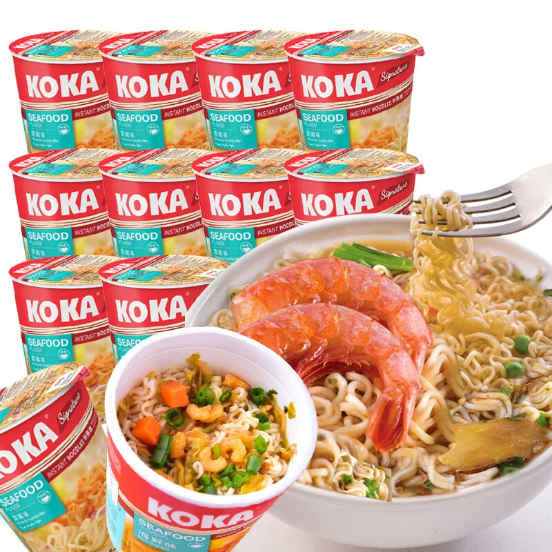 【原装进口】新加坡科卡koka海鲜蘑菇鸡汤方便面杯面70g混搭速食面