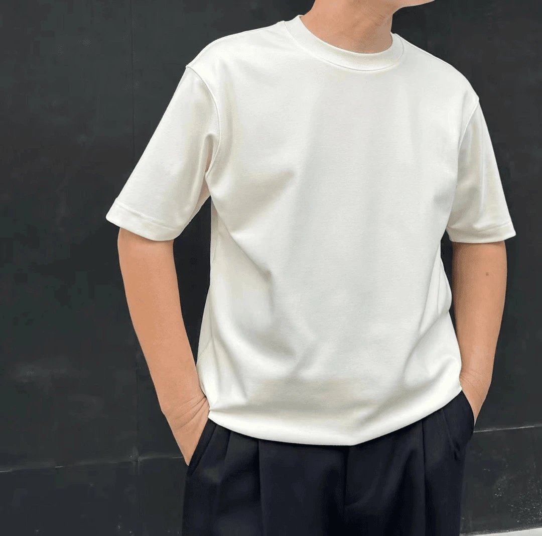 2024秋季莫代尔圆领短袖纯色时尚百搭透气软糯亲肤男士T恤