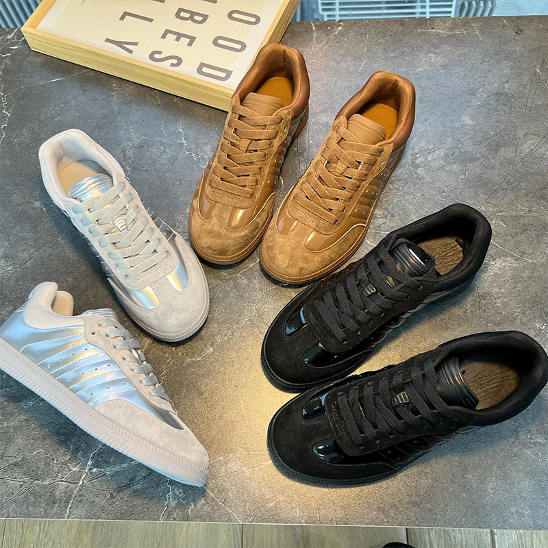 真皮阿甘鞋2024新款秋季平底运动鞋百搭鞋子女休闲德训鞋时尚女鞋