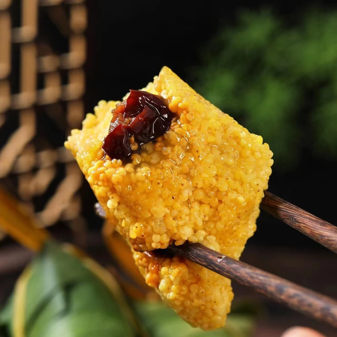 陕北大黄米粽子黄软米粽子 粘糯米端午节新鲜手工牛角粽送礼甜粽