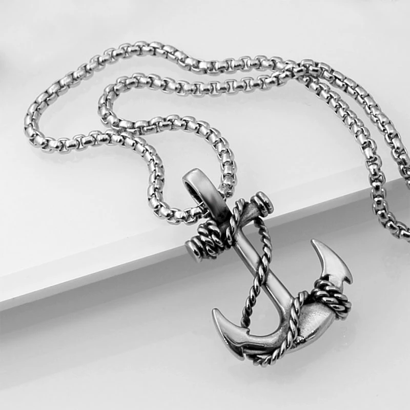 船锚吊坠男潮流小众设计嘻哈欧美简约个性配饰脖子挂件