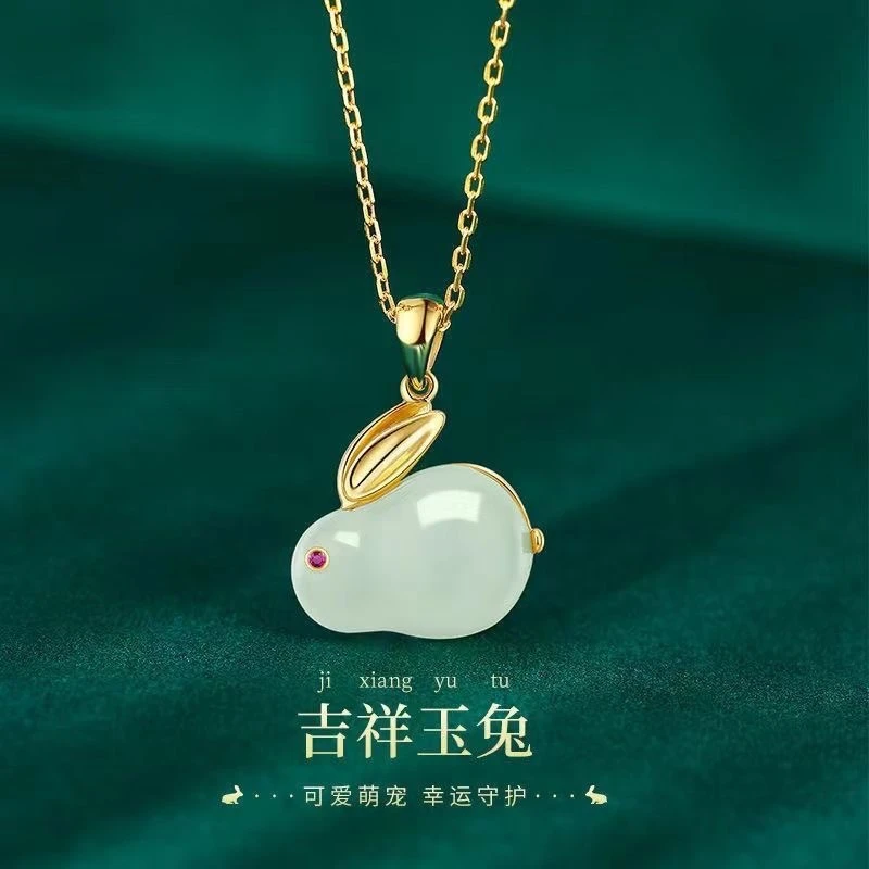 兔年本命年项链女吊坠鸿运玉兔礼物女转运款