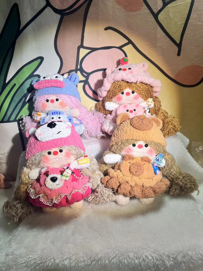 重工款【M袋 】磁吸猪妹 鹅妹 羊毛线微购人偶 棉花糖磁吸 拍一拆一