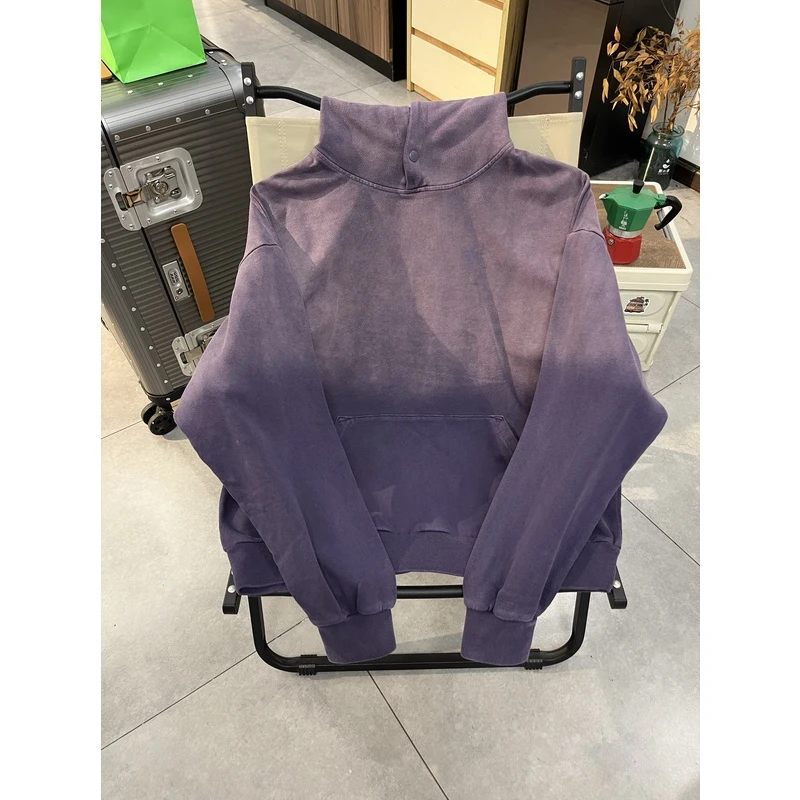 嘎本脆460G水洗渐变连帽卫衣秋季美式潮牌重磅设计感休闲宽松外套