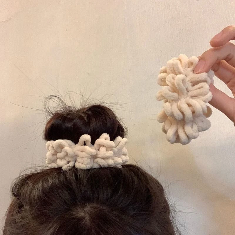 韩版毛绒发绳ins风学生丸子头绑辫子头绳弹力松紧发圈发饰橡皮筋