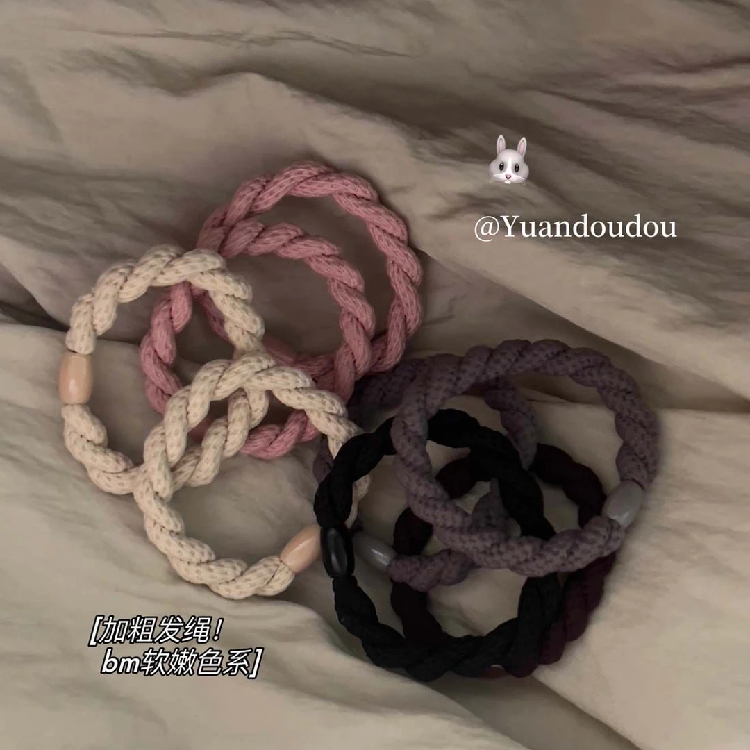 bm软嫩色系升级牢固桃粉绳丸子头扎的紧博主推荐少女