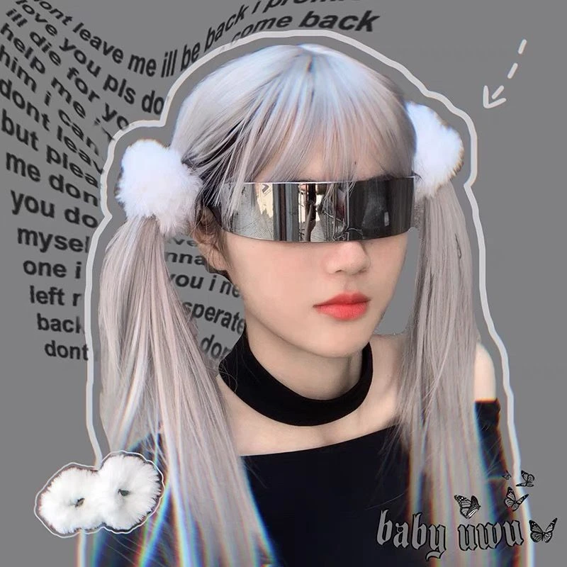 Y2K千禧软妹少女lolita毛绒绒发圈jk发绳双马尾发饰
