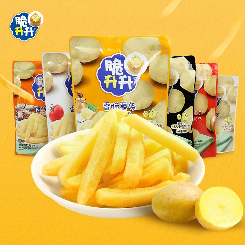 【休闲必备】脆升升薯条100g香脆蜂蜜黄油味/番茄味小吃办公室零食土豆条休闲