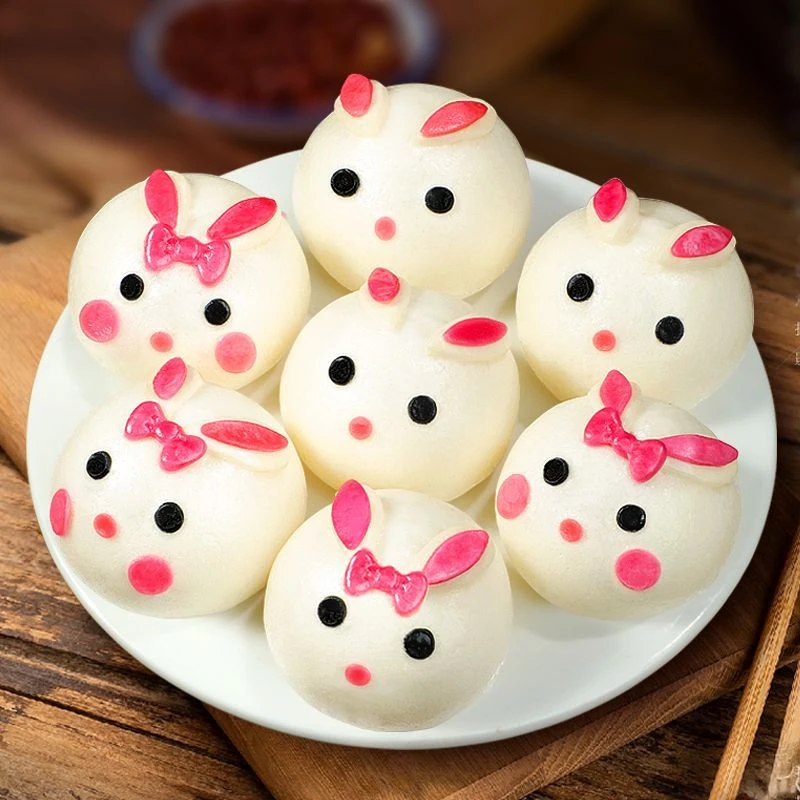 兔子卡通包玉兔包钱兔似锦卡通包子豆沙紫薯馒头儿童营养早餐夹心