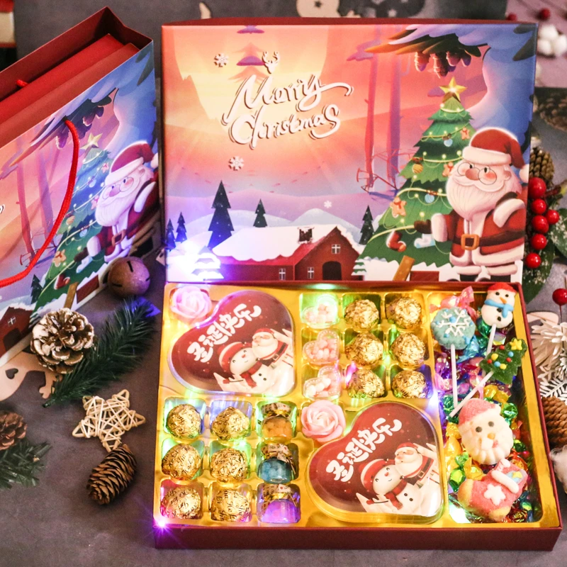 平安夜圣诞节巧克力糖果礼盒送孩子卡通棉花糖圣诞棉花糖儿童礼物