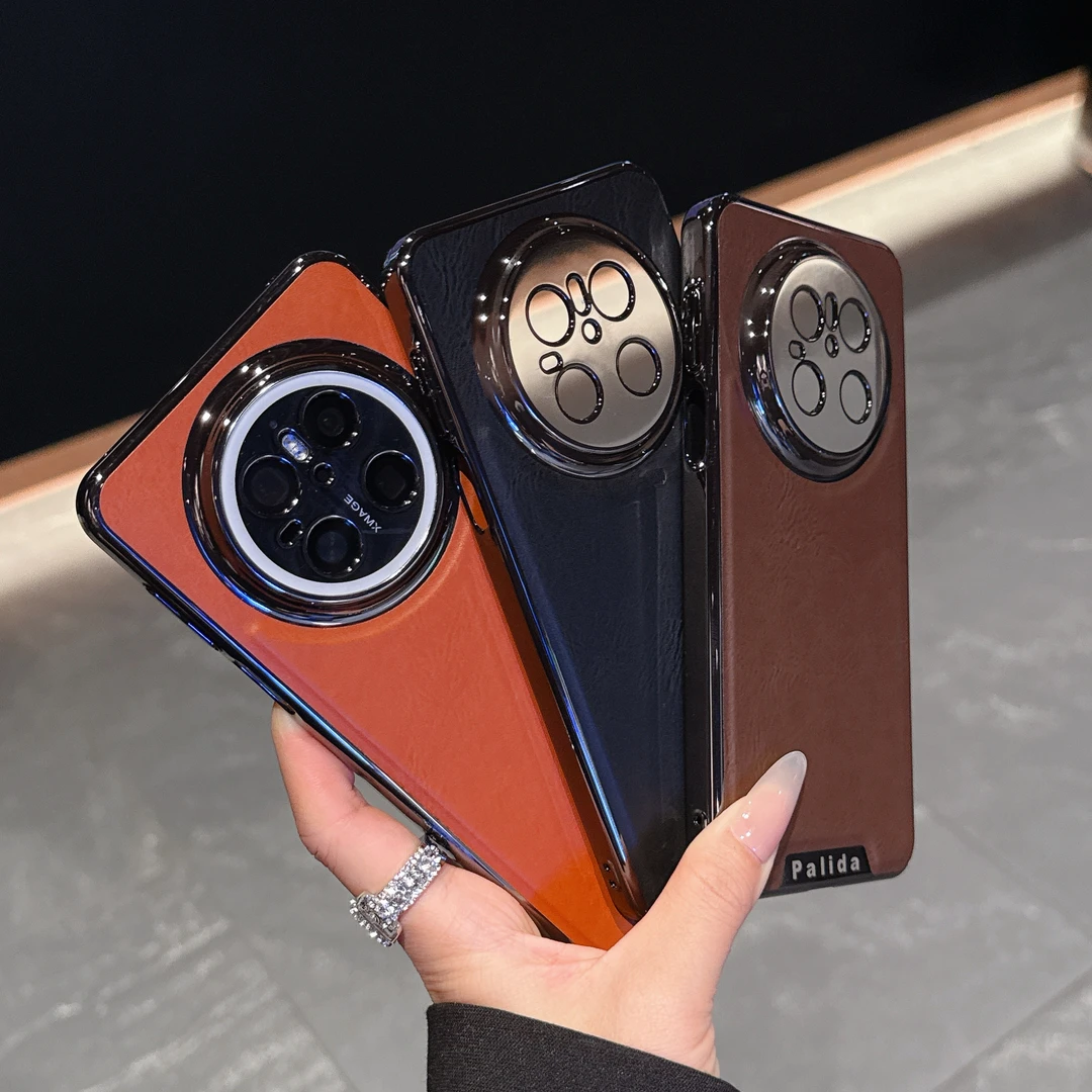 适用华为Mate70机甲皮纹系列素皮Mate70 Pro+精孔镜头全包手机壳