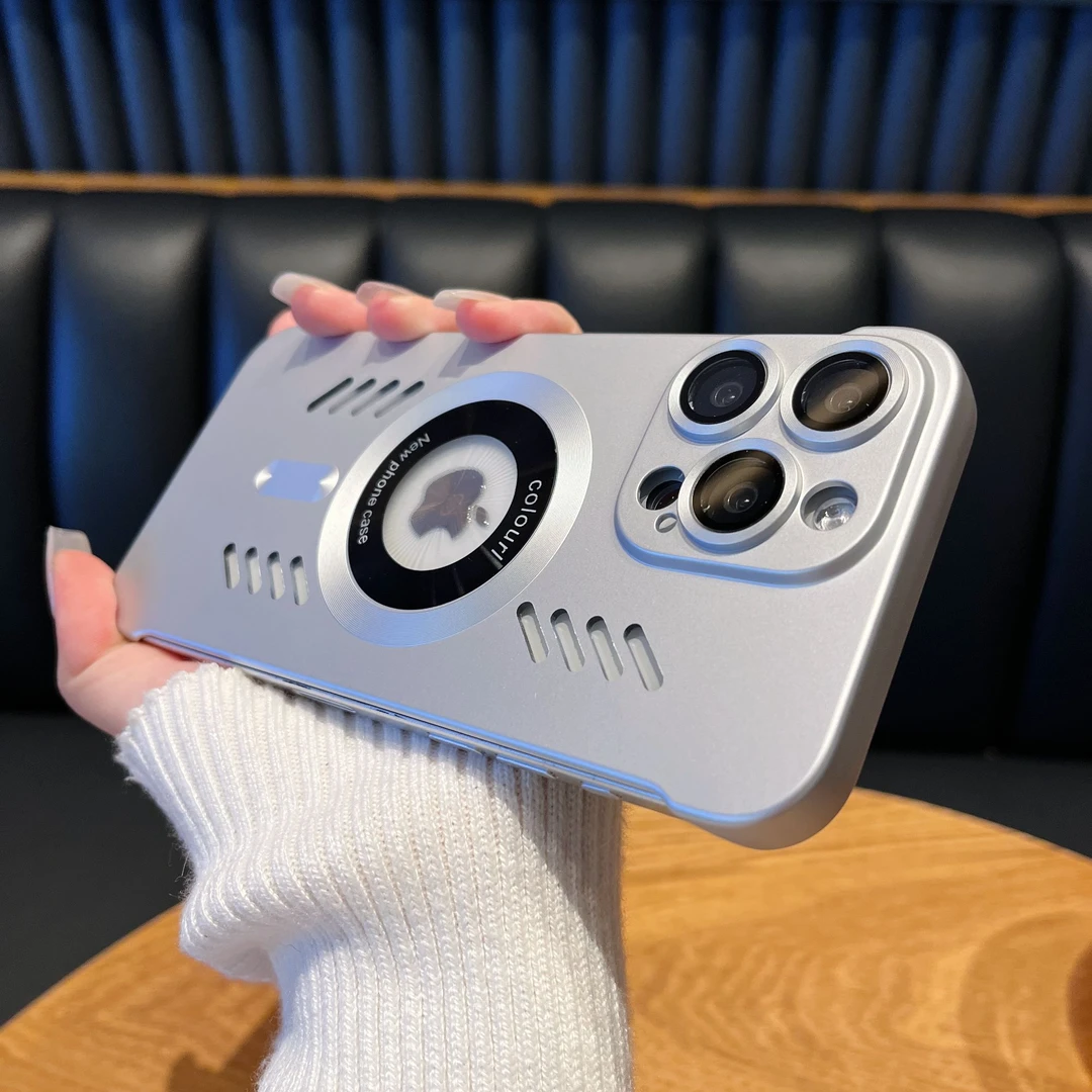 适用于苹果16/15/14/13超薄露标无边框散热磁吸iPhone16pro手机壳