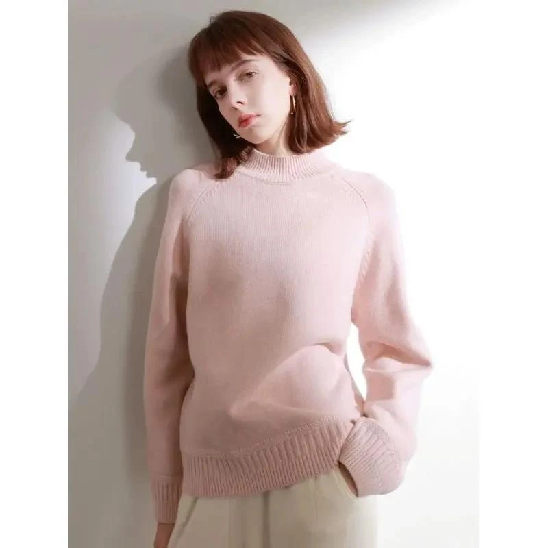【专柜品质】气质软糯半高领毛衣2023秋冬新款时尚休闲百搭针织衫