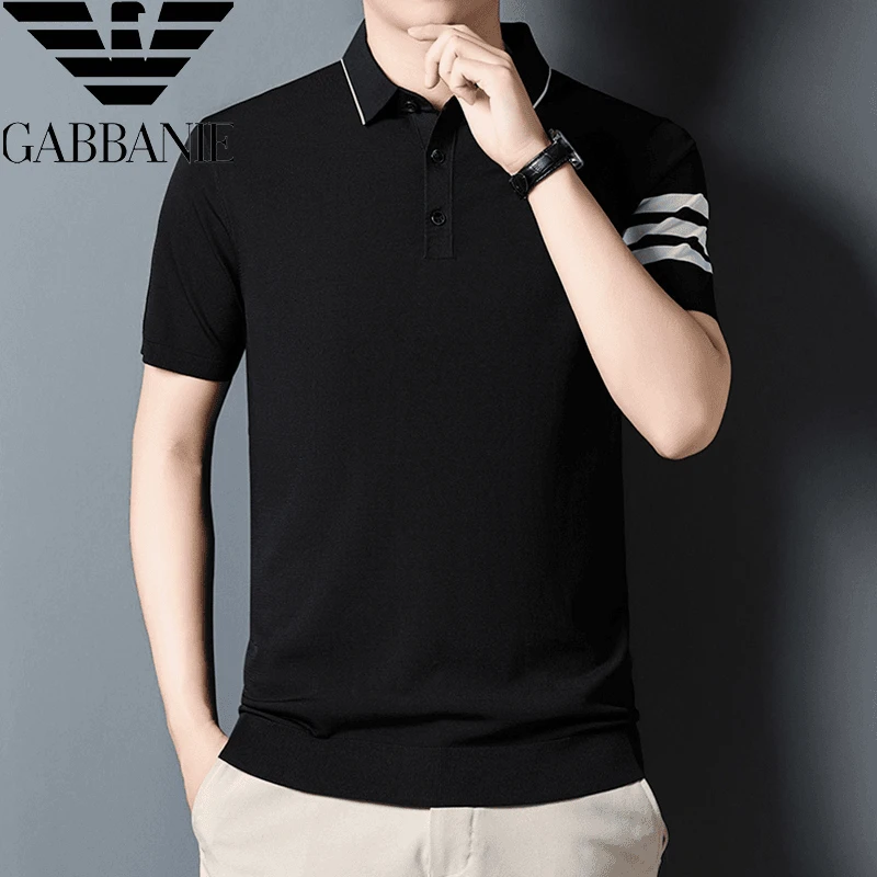 GABBANIE2024新款polo衫休闲夏季商务时尚风透气翻领百搭舒适男