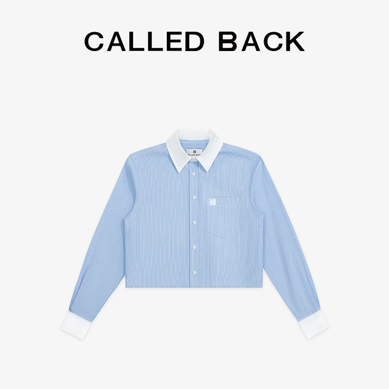 CALLED BACK春夏新款百搭显瘦夏季时尚条纹短衬衫