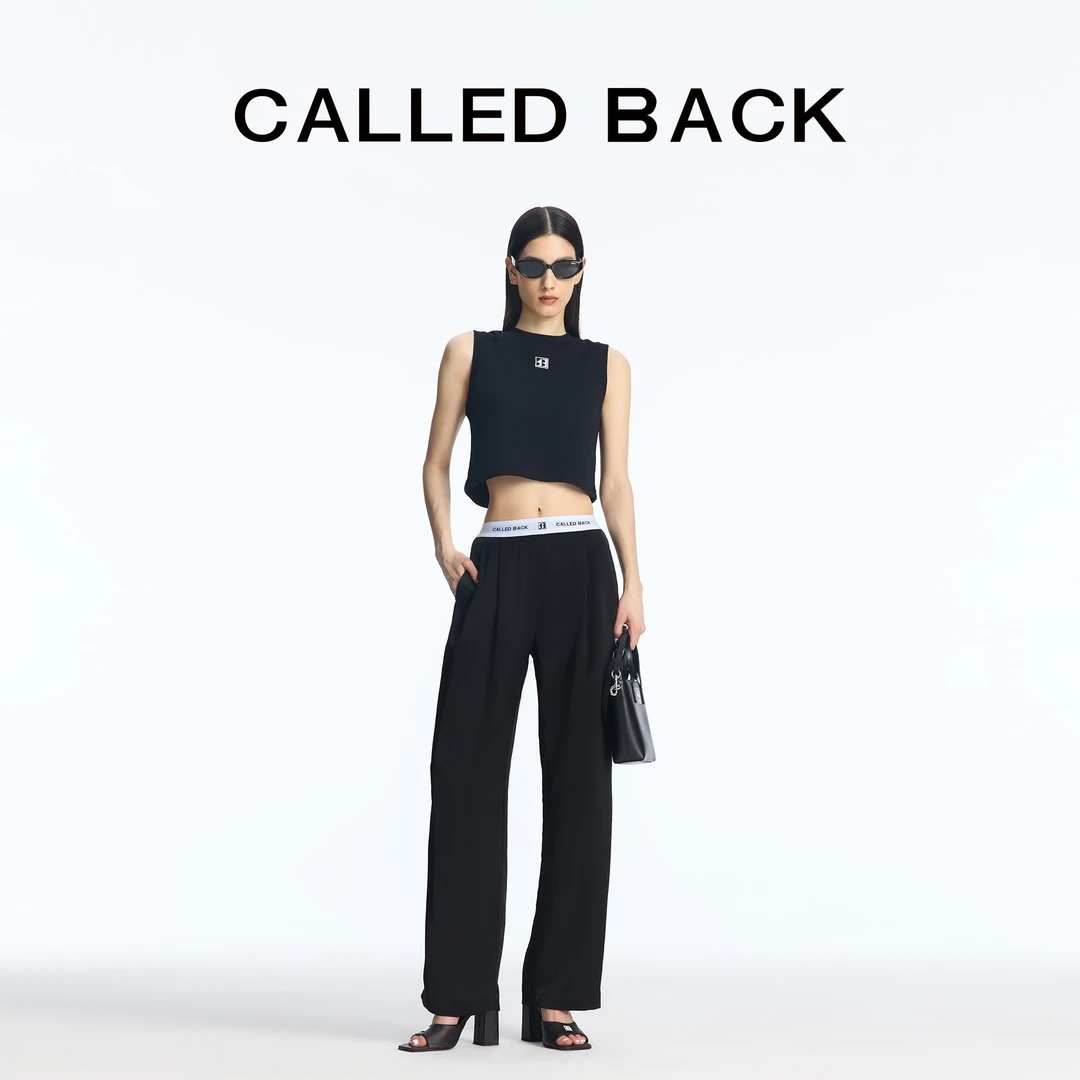 CALLED BACK春夏无袖T恤背心女短款时尚百搭舒适设计师款0108