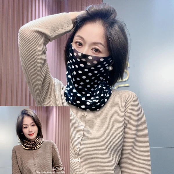 【璐然圣创】（随机）时尚百搭遮脸两用套头挂耳围巾1213