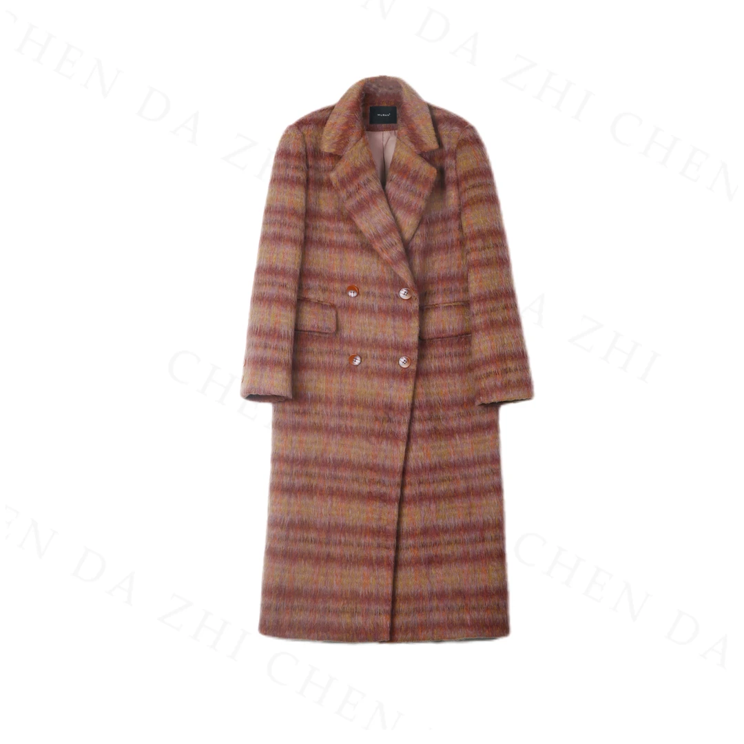 【大只定制】秋冬氛围感双排长款呢子大衣外套2102