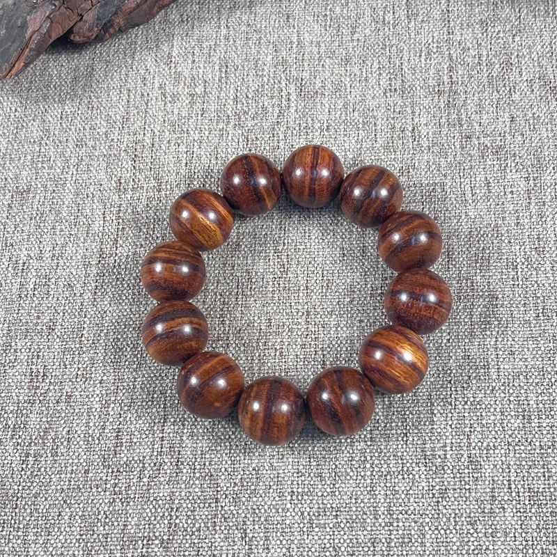 海南正宗黄花梨手串2.0虎皮纹新干料大规格男款经典款式023109