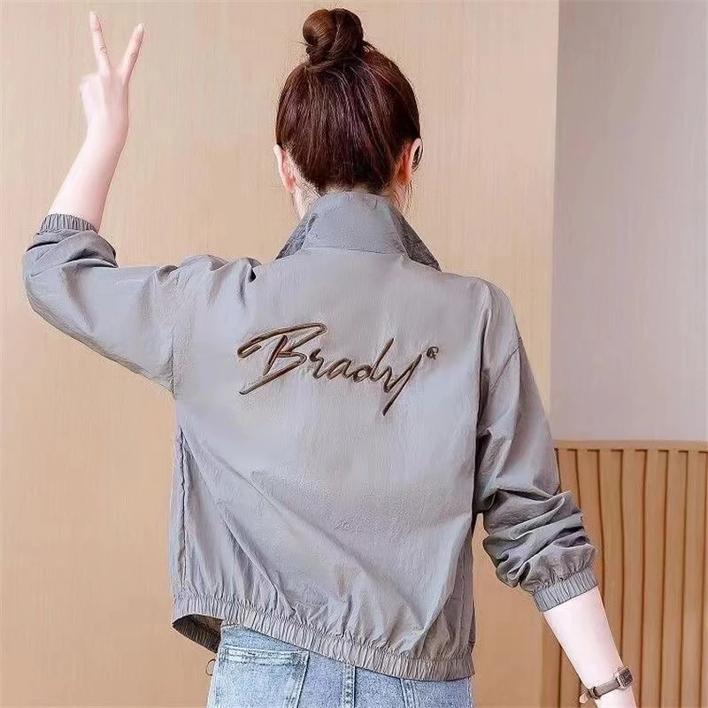 时尚短款防晒衣女夏季2024新款小个子外套透气轻薄刺绣洋气