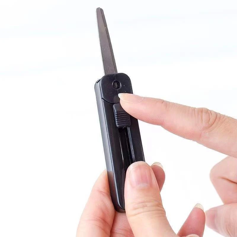 得力6072便携式剪刀可伸缩创意迷你小号办公学生家用随身折叠剪刀