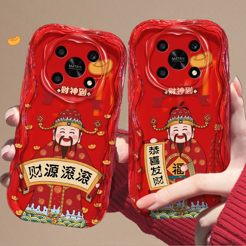 财神到适用于荣耀X30手机壳全包镜头硅胶防摔创意新款奶油壳