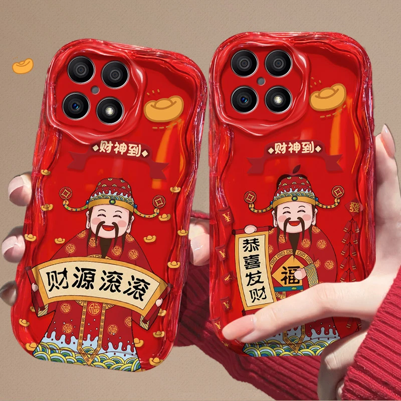 财神到适用于荣耀X30i手机壳全包镜头硅胶防摔创意新款奶油壳