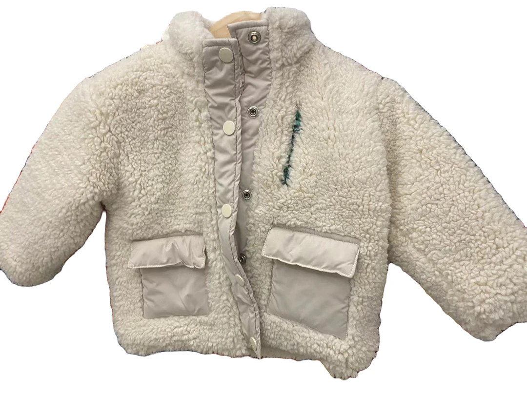 毛毛款外套宝宝加厚韩版女童毛绒秋冬秋冬加绒短款时尚休闲百搭