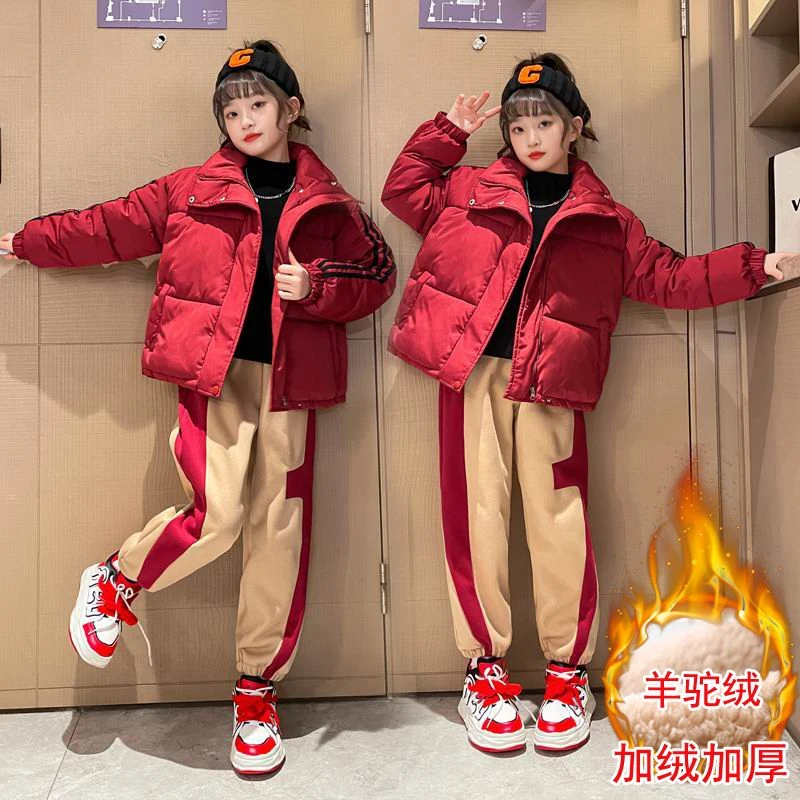 女童棉衣棉服冬款2023新款洋气保暖加厚秋冬季儿童中大童时髦外套