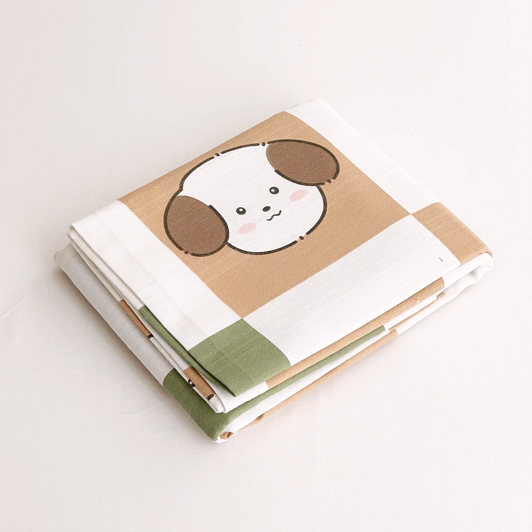 【京かわ会社】纯棉 加厚细纱粗布 单人床单150*240cm 顽皮狗