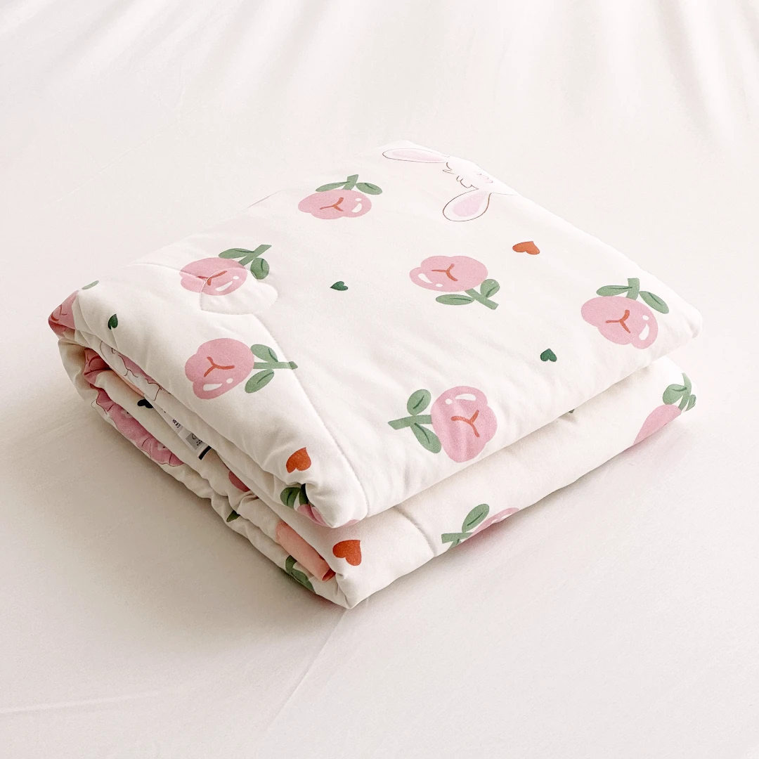 专享【京かわ会社】四季通用水洗棉午休空调被 150*240cm 玫瑰小兔