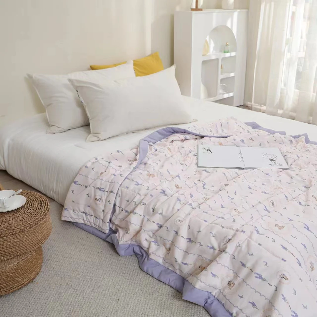 【京かわ会社】凉感黑科技冰丝夏季可机洗空调被150*200cm 小熊