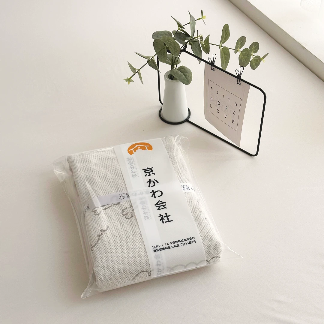 【京かわ会社】纯棉纱布编织流苏款大浴巾 午睡毯75*160cm 田园牧场