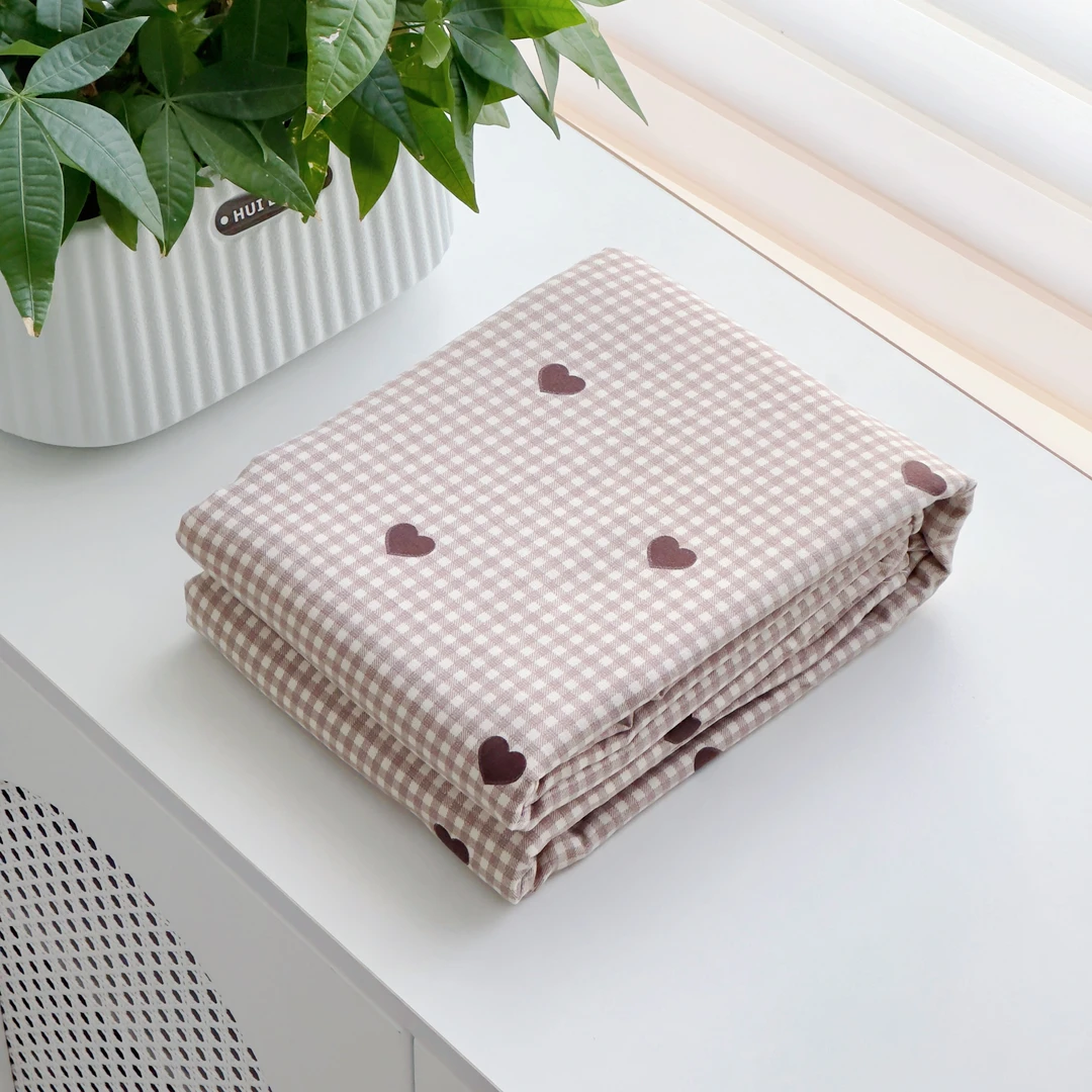 【京かわ会社】双层纱磨毛单双人被套 美拉格爱心