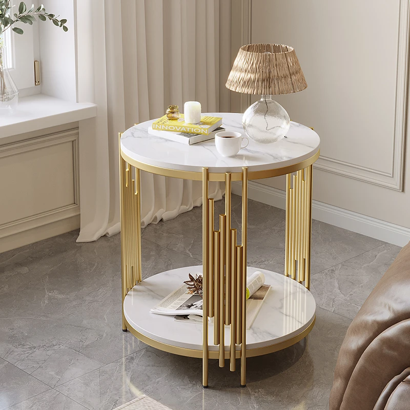 岩板沙发边几边柜轻奢客厅角几边桌高级感阳台小茶几可移动小圆桌