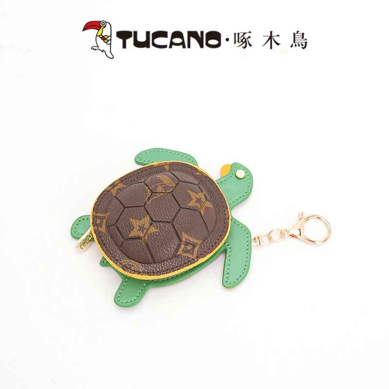 跳水冠军乌龟可拆卸钥匙扣皮革卡通可爱钥匙扣挂饰