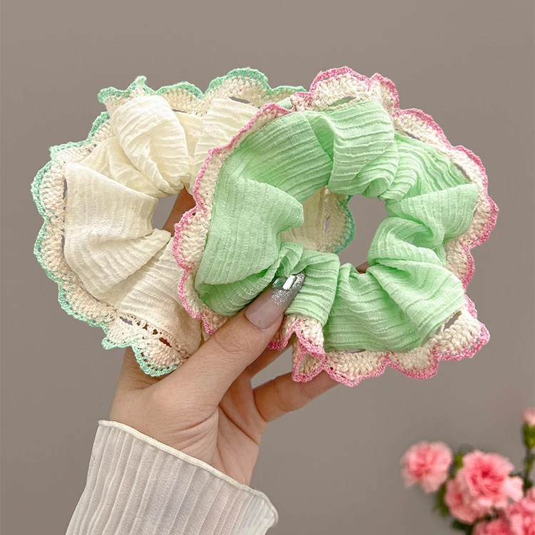 早春出游~薄荷绿大肠发圈女韩式2024年新款爆款头绳简约百搭发饰