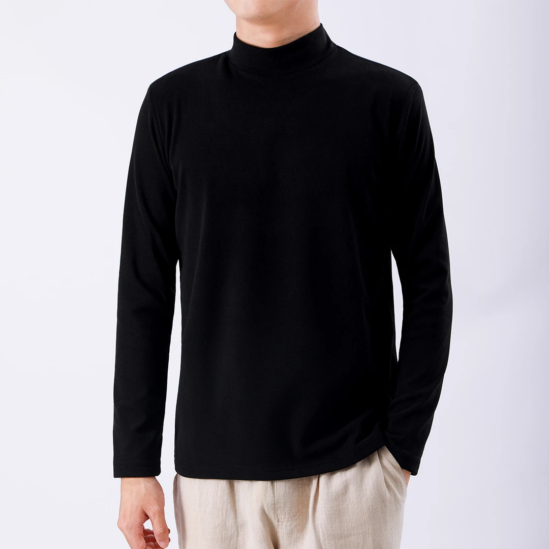 男士半高领德绒毛衣男宽松韩版潮流百搭中领衫打底针织衫秋冬季