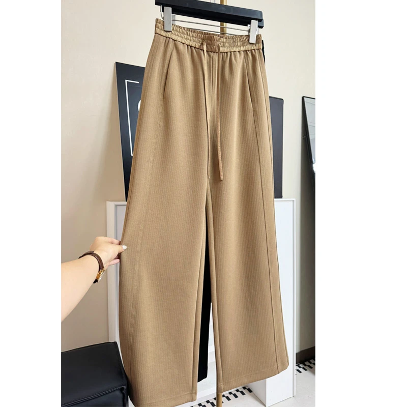 醋酸2024秋装新款香蕉裤女裤直筒长裤高腰显瘦时尚百搭春秋拖地裤