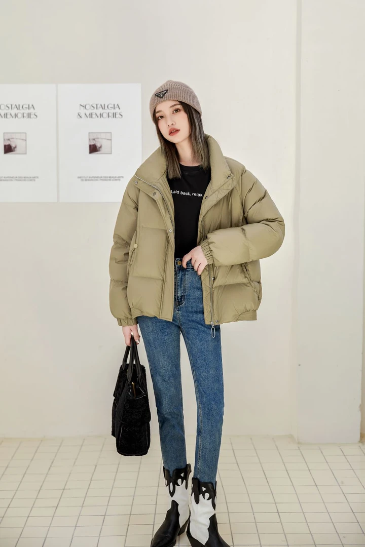 时尚百搭保暖韩版连帽机能风小短款羽绒服女士冬季显瘦小个子新款