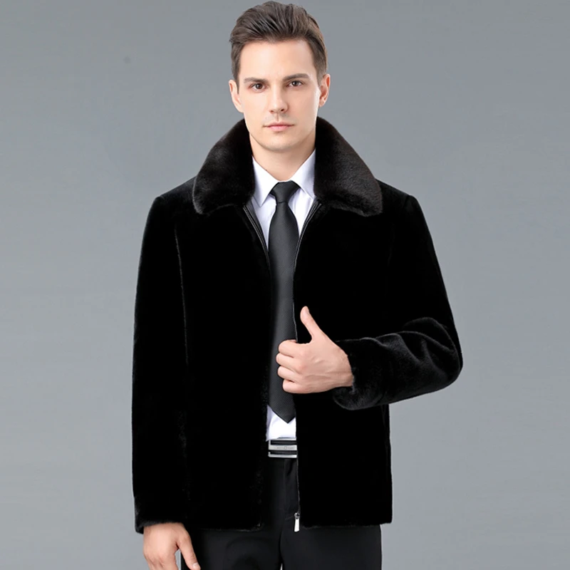 【粉丝专享】貂皇传奇金丝貂工厂秋冬外套男装帽子翻领夹克皮大衣