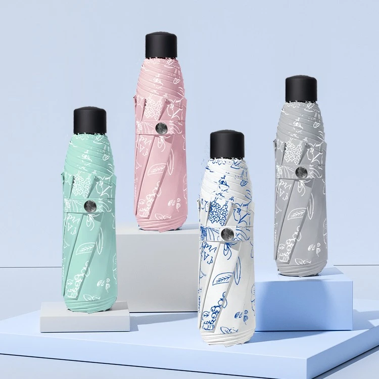 女防晒防紫外线2023新款便携雨伞晴雨两用黑胶遮阳伞折叠太阳伞