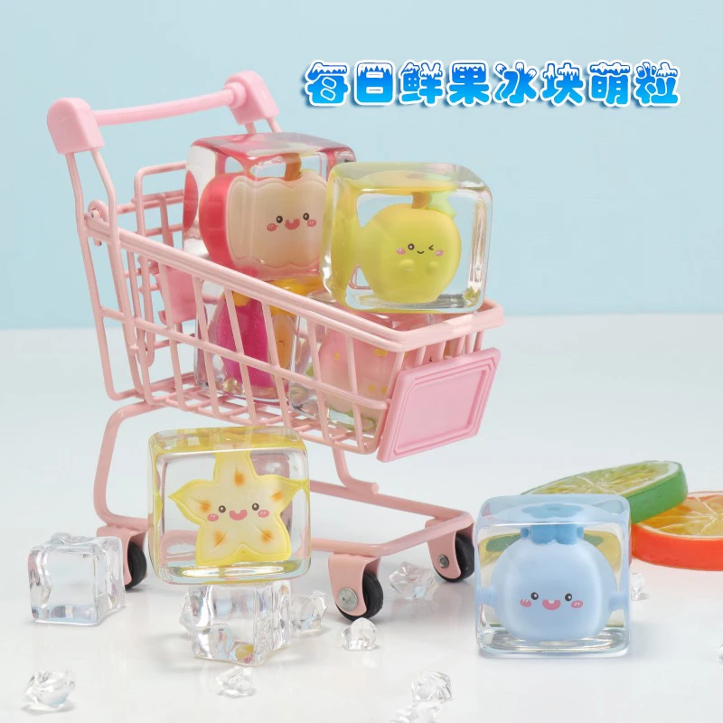 （踩后三位+1）冰块每日鲜果萌粒盲袋潮玩盲盒 创意透明水果维摆件