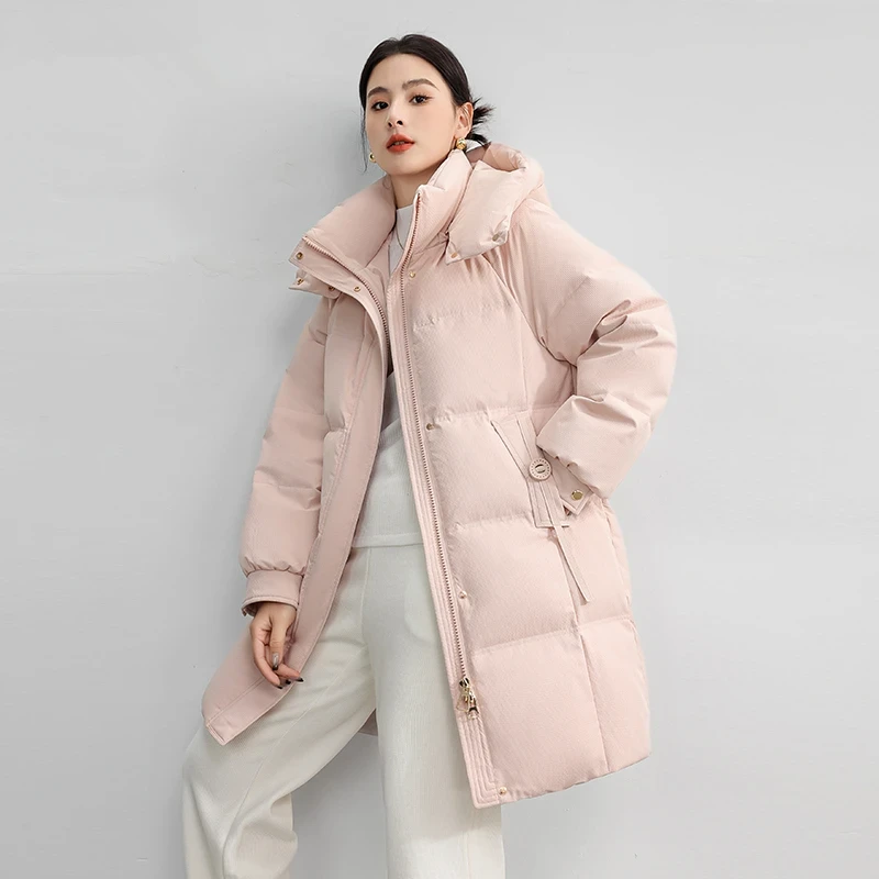 棉服女士冬季新款中长款拆卸连帽防风保暖百搭加厚时尚宽松外套