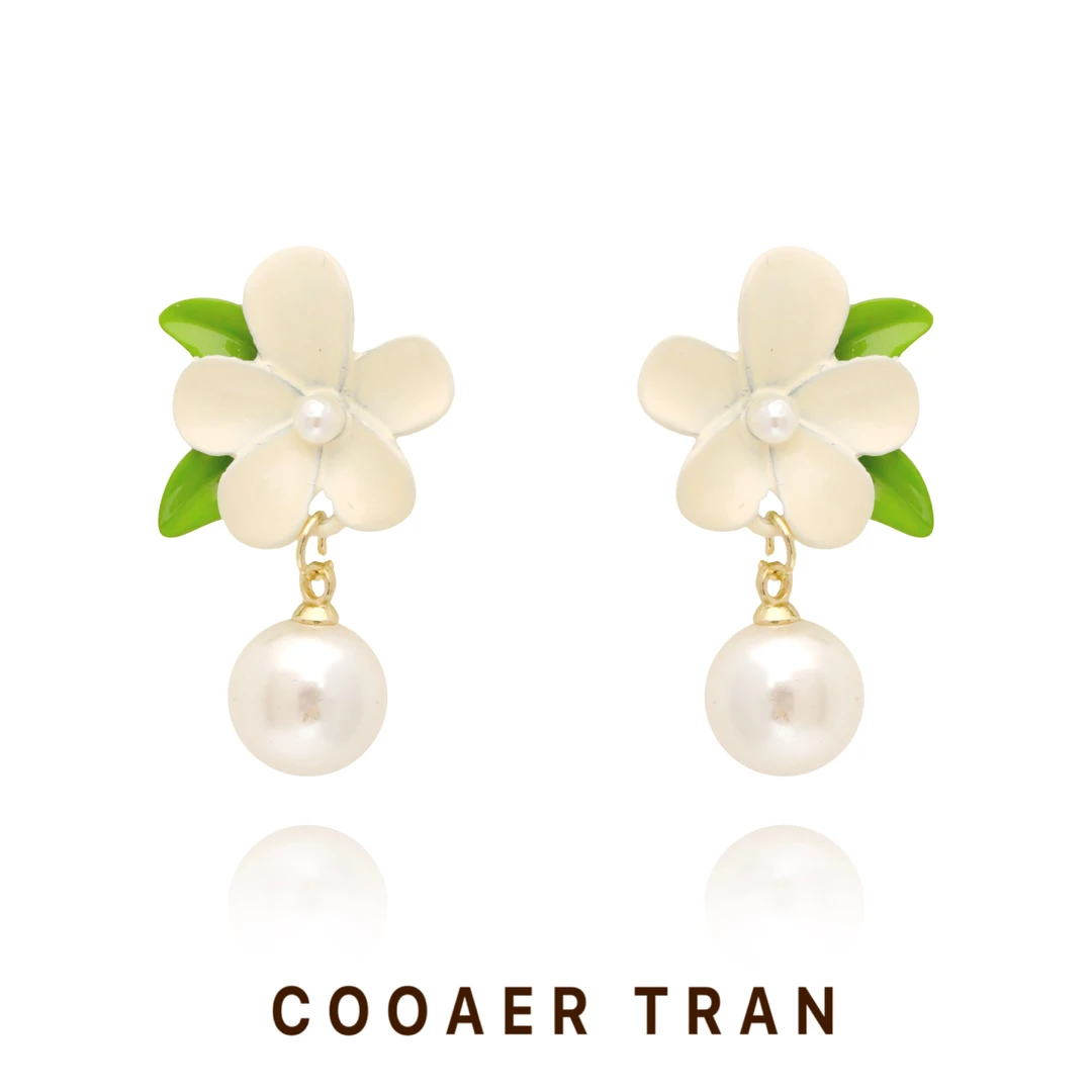 铜合金耳饰 【椿枝】轻奢时尚小众法式清新少女设计感耳饰RH8208#