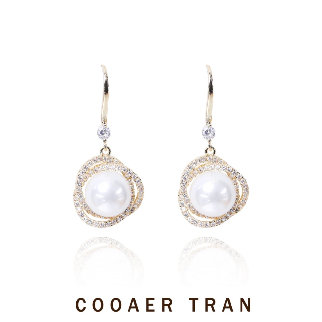 COOAER TRAN 仿珍珠耳饰 【星环】高级感轻奢贝珠耳饰女RH6816#