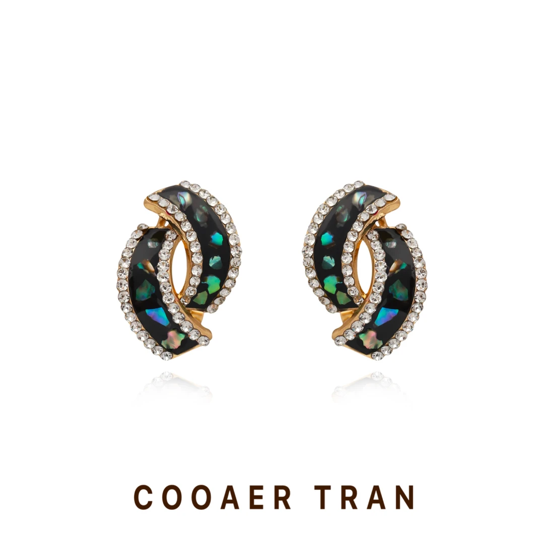 铜合金耳饰 【晚吟】轻奢时尚小众优雅精致气质高级感耳饰RH8784#