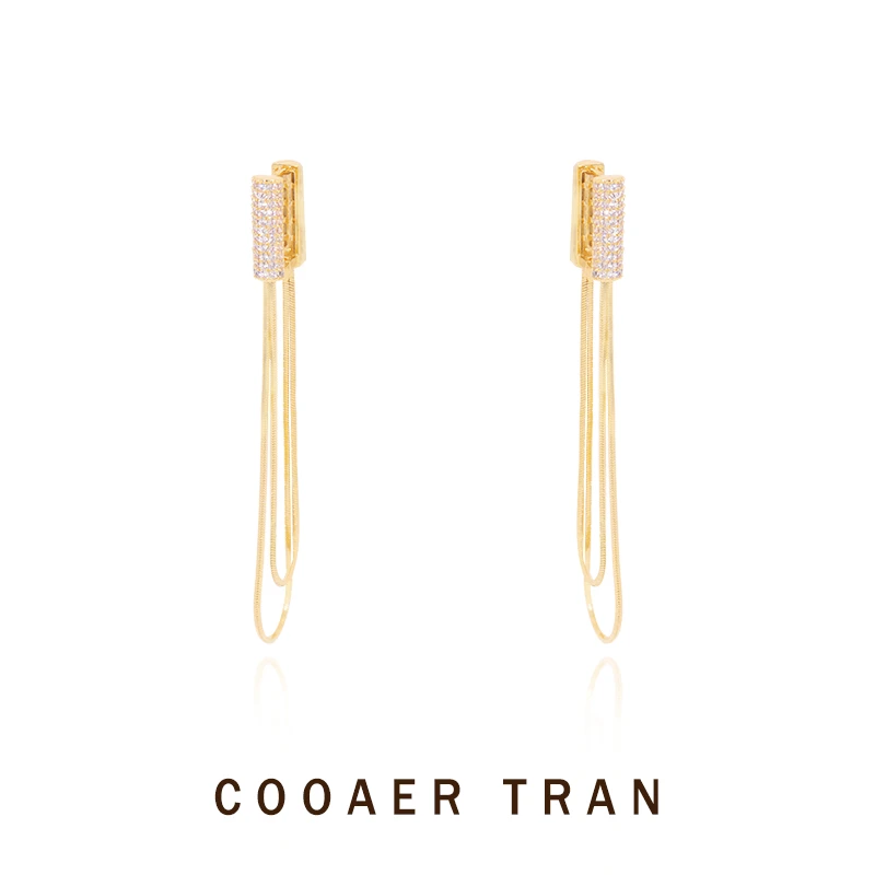 COOAER TRAN 铜合金耳饰 【忆寒】小众长款精致时尚耳饰RH7191#
